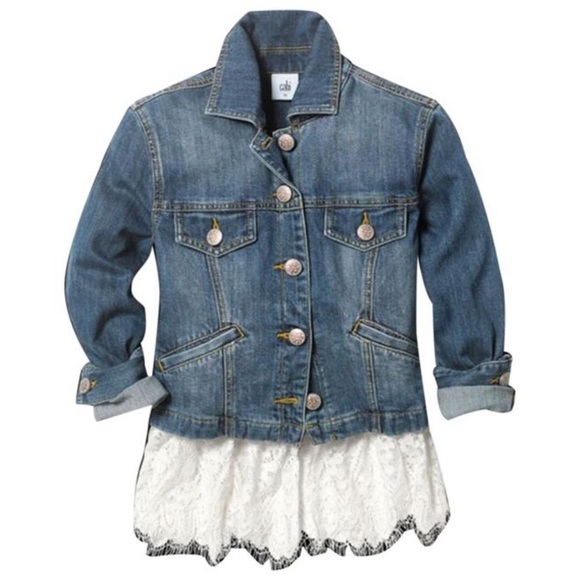 CAbi Dakota Denim Jean Jacket w/ removable lace - Picture 3 of 10